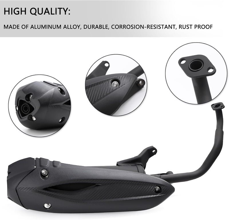 Minho Motorcycle Exhaust Assembly in Heavy Iron Material Compatible with Chinese GY6 125cc 150cc 4-Stroke Engine Scooter Moped RSZ 150 Gas Engine Scooters - Image 2